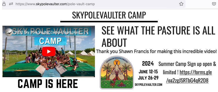 SkyPoleVaulter.com - camps